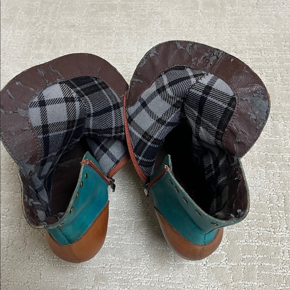 L’Artiste Teal and Brown Ankle Boots women’s size 41 - Picture 5 of 6